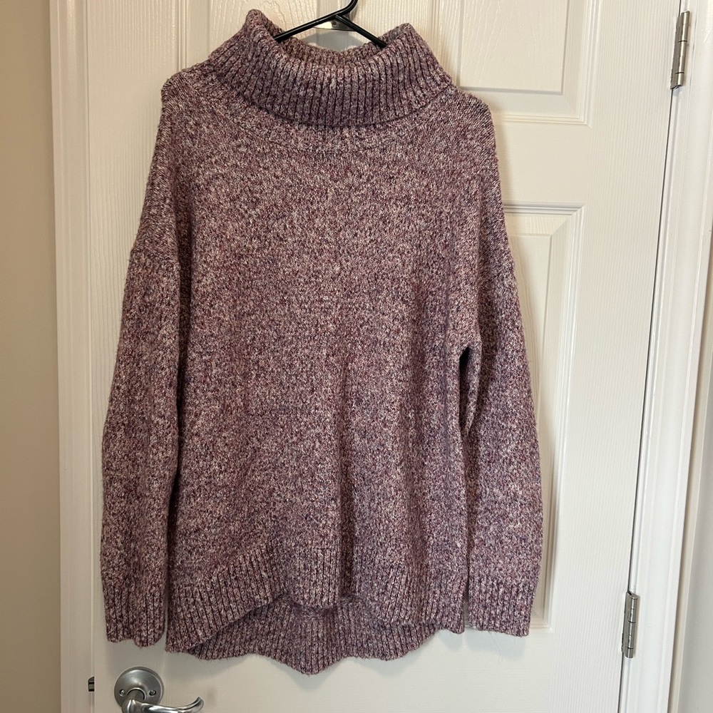 Old Navy Marled Purple Cowl Neck Sweater
